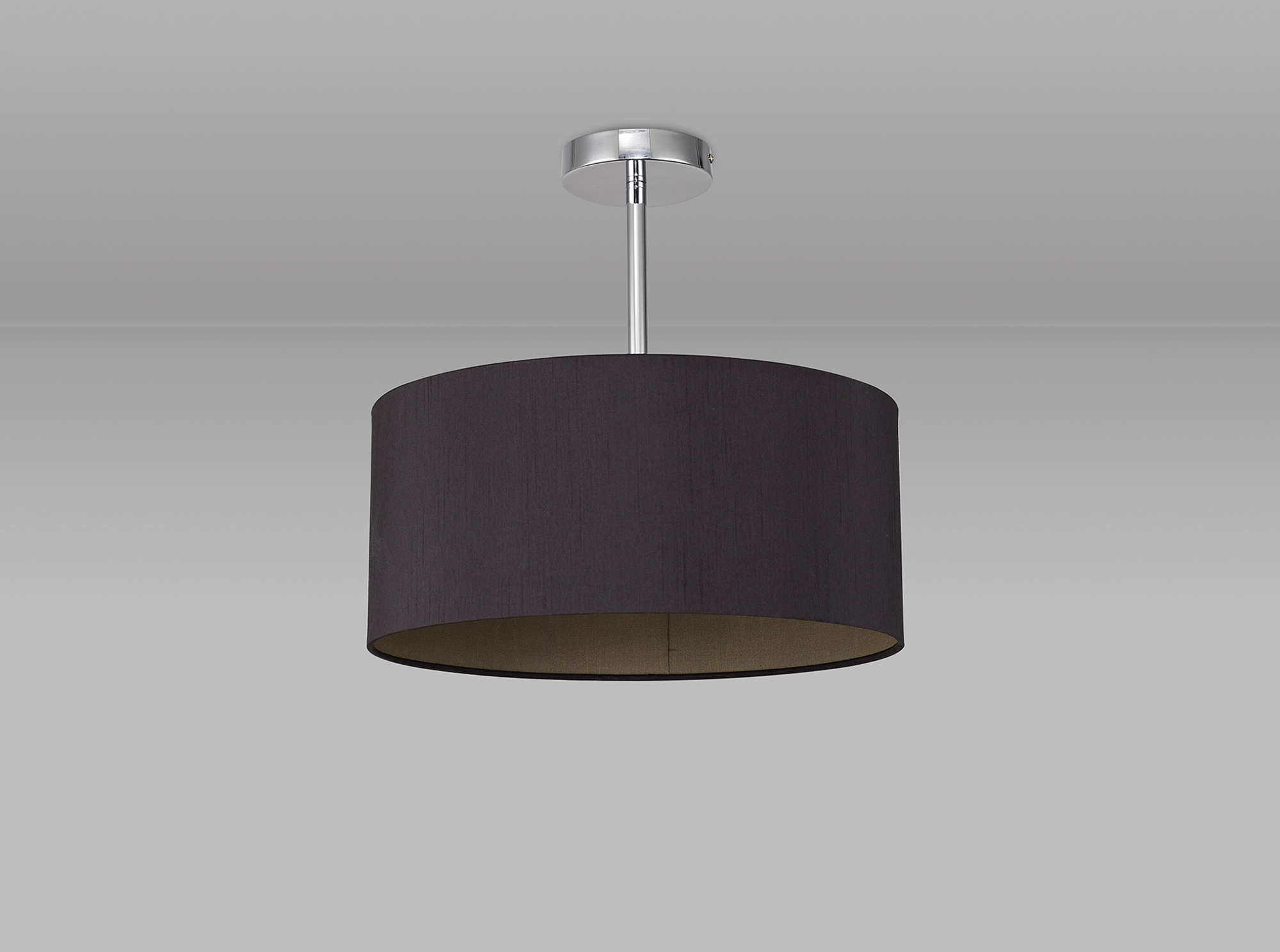 Baymont 40cm Semi Flush 1 Light Polished Chrome, Midnight Black/Green Olive DK0091  Deco Baymont